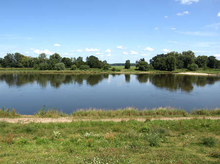 View of river Elbe in Dessau, Germany