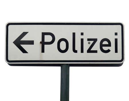 German Polizei (Police) sign isolated over whiteの写真素材