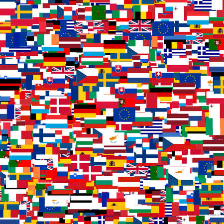 Collage of Flags of the European countriesの写真素材