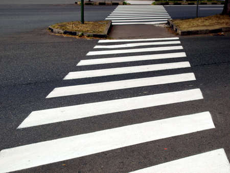 Zebra crossing sign for a pedestrian crossroadsの写真素材