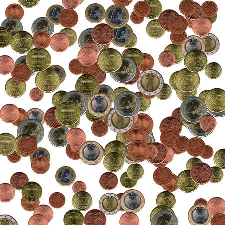 Collage of Euro coins money useful as a backgroundの写真素材
