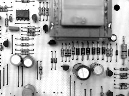 Printed circuit with electronic componentsの写真素材