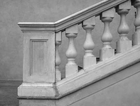 Stone baroque balaustrade as a staircase handrailの写真素材