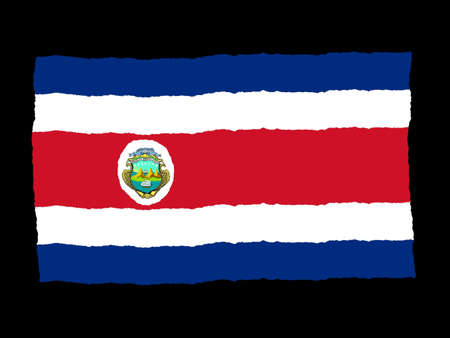 Handdrawn flag of Costa Ricaの写真素材