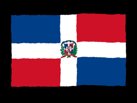 Handdrawn flag of Dominican Republicの写真素材