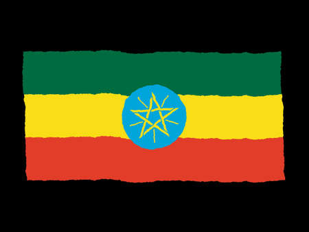 Handdrawn flag of Ethiopiaの写真素材