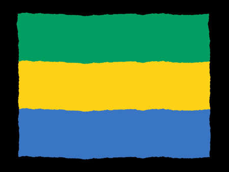 Handdrawn flag of Gabonの写真素材
