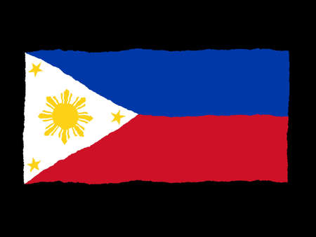 Handdrawn flag of Philippinesの写真素材