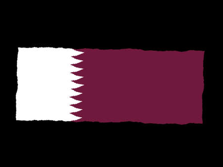 Handdrawn flag of Qatarの写真素材