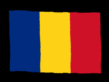 Handdrawn flag of Romaniaの写真素材