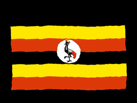 Handdrawn flag of Ugandaの写真素材
