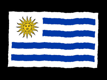 Handdrawn flag of Uruguayの写真素材