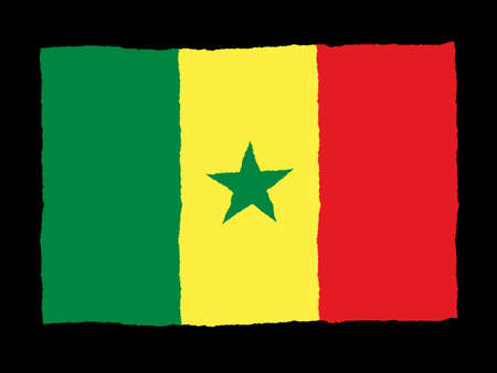 Handdrawn flag of Senegalの写真素材