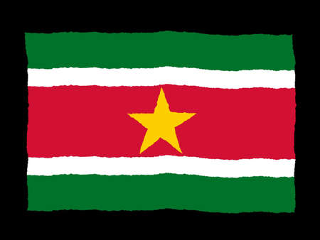 Handdrawn flag of Surinameの写真素材