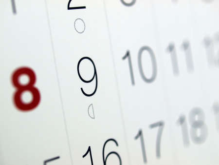 Detail of a calendar page with datesの写真素材