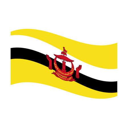 Illustration of the national flag of brunei floatingの写真素材