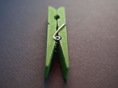 Clothespin or clothes peg spring loaded wood clampの写真素材