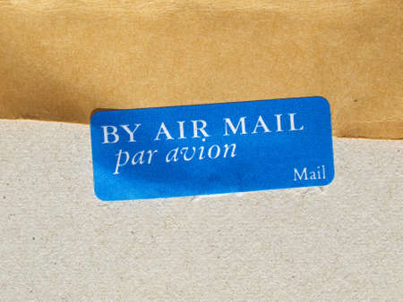 Detail of letter envelope for airmail postの写真素材
