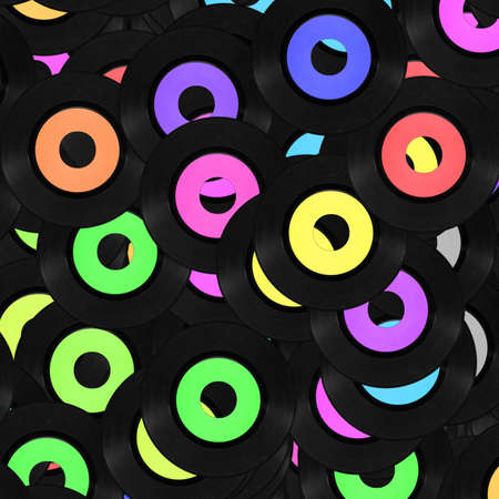 Vinyl record vintage analog music recording mediumの写真素材