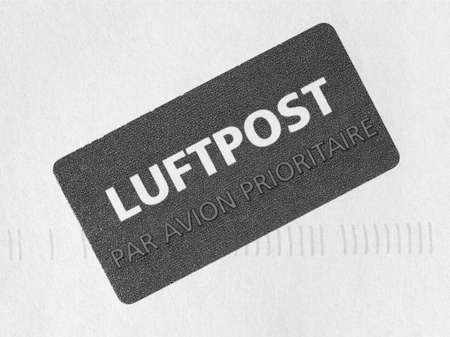 Detail of letter envelope for airmail postの写真素材