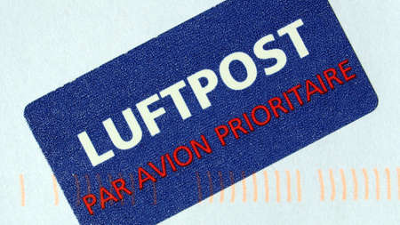 Detail of letter envelope for airmail post