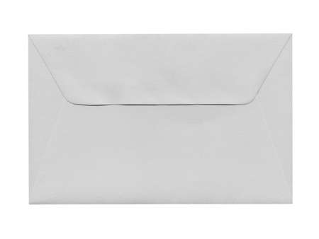 A letter envelope for mail postage shipping - isolated over white backgroundの写真素材