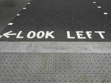 Look Left sign in a London street
