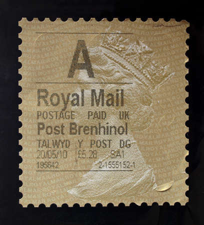 A postage stamp for mail from the UKのeditorial素材