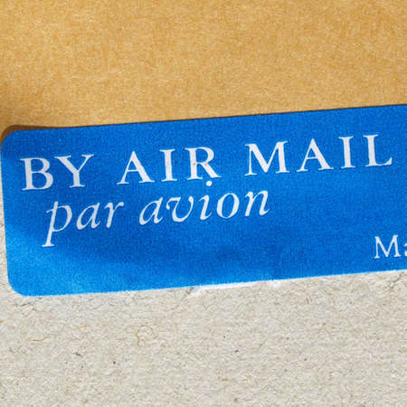 Detail of letter envelope for airmail postの写真素材