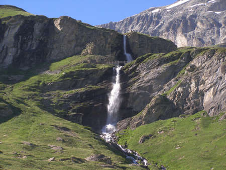 View of natural water fall or cascadeの写真素材
