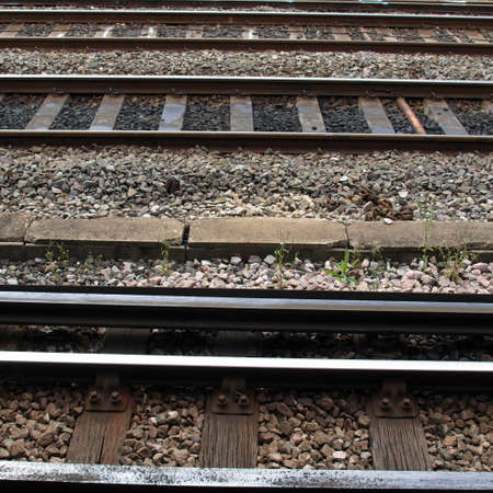 Railway or railroad tracks for train transportation