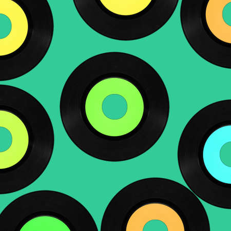 Vinyl record vintage analog music recording mediumの写真素材