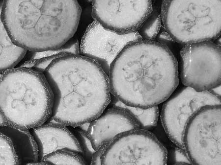 Detail of courgettes or zucchini vegetable foodの写真素材