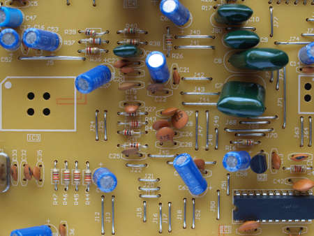 Detail of an electronic printed circuit boardの写真素材
