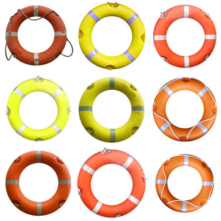 Collage of  life buoy for safety at sea