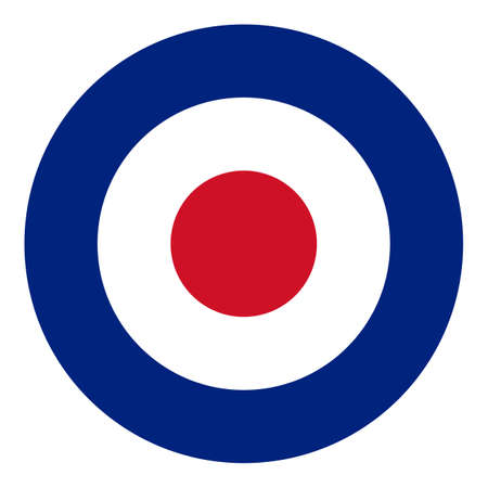 Roundel flag of the British Royal Air Force RAF - isolated over white backgroundの写真素材