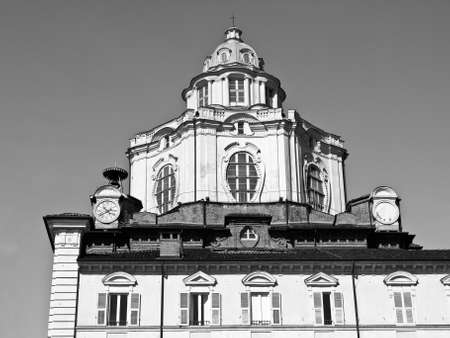 The baroque church of San Lorenzo, Turin, Italyの写真素材