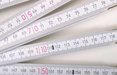 Wooden carpenter ruler for measurements in building site