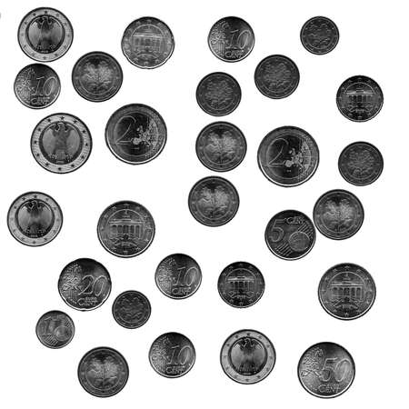 Collage of Euro coins money useful as a background