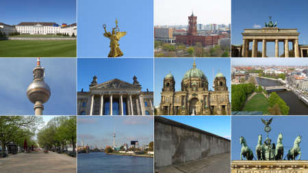 Famous landmarks and monuments collage - Berlin, Germany Deutschlandのeditorial素材