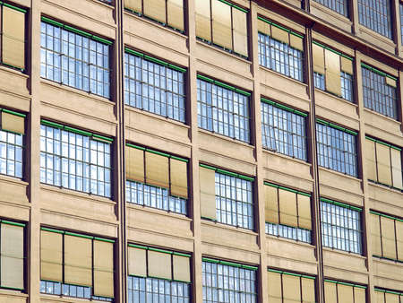 Industrial architecture of the old Torino Lingotto dismissed car factory in Turin, Italy