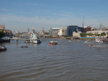 Panoramic view of River Thames London UKの写真素材