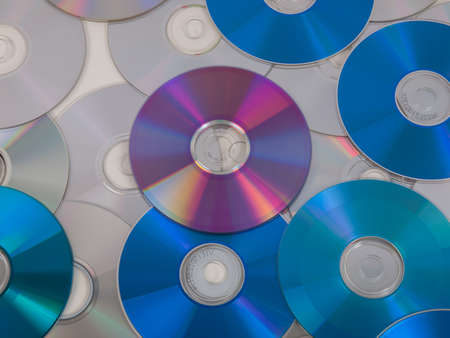 CD, DVD, BD (Bluray) optical discs for music, video and data storageの写真素材