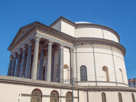 Church of La Gran Madre in Turin Italyの写真素材