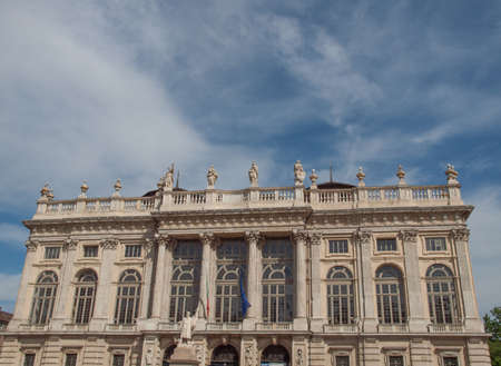 Palazzo Madama (Royal palace) in Piazza Castello Turin Italyのeditorial素材