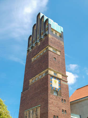 Hochzeitsturm tower at Kuenstler Kolonie artists colony in Darmstadt Germanyのeditorial素材