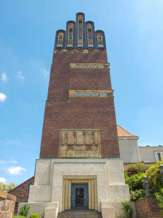 Hochzeitsturm tower at Kuenstler Kolonie artists colony in Darmstadt Germanyのeditorial素材