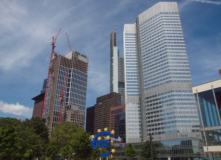 European Central Bank in Frankfurt am Main Germanyのeditorial素材