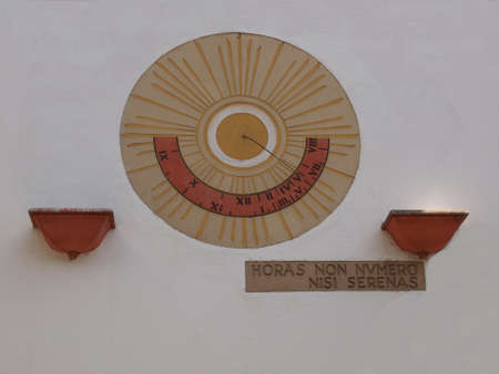 Sundial with latin inscription Horas non numero nisi serenas, meaning I count only the happy hours