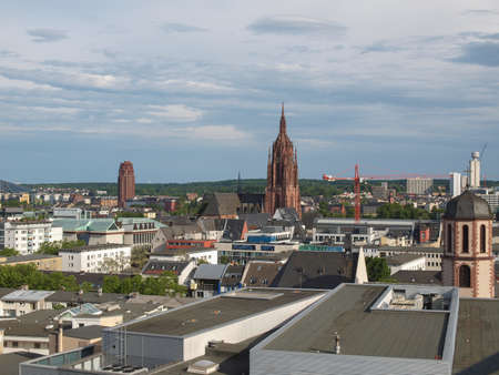 Aerial view of the city of Frankfurt am Main in Germany
